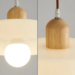 Modern Orange Round Glass Pendant Light Dining Room Zawala Image - 14