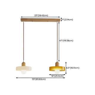 Modern Orange Round Glass Pendant Light Dining Room Zawala Image - 18