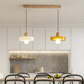 Modern Orange Round Glass Pendant Light Dining Room Zawala Image - 2