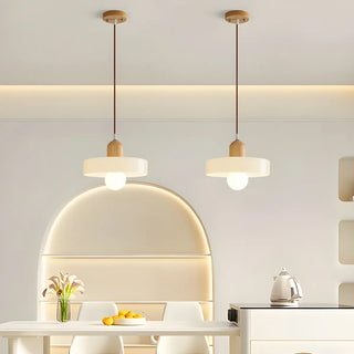 Modern Orange Round Glass Pendant Light Dining Room Zawala Image - 3