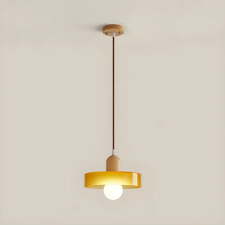 Modern Orange Round Glass Pendant Light Dining Room Zawala Image - 8
