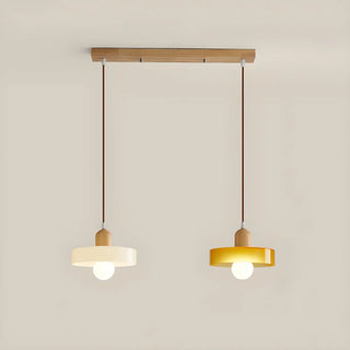 Modern Orange Round Glass Pendant Light Dining Room Zawala Image - 9