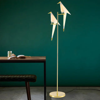 Modern Origami Bird Acrylic Living Room Gold Floor Lamp Zawala Image - 3