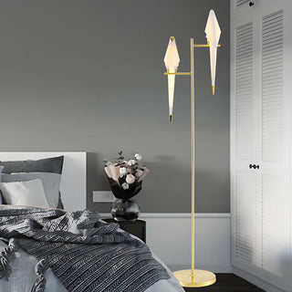 Modern Origami Bird Acrylic Living Room Gold Floor Lamp Zawala Image - 4