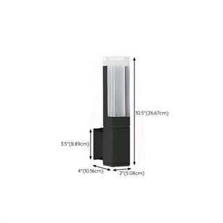 Modern Waterproof Rectangular Outdoor Wall Sconce Zawala #size