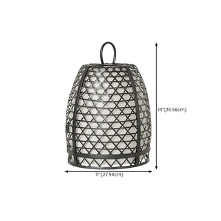 Modish Outdoor Black Woven Cage Metal Floor Lamp #size