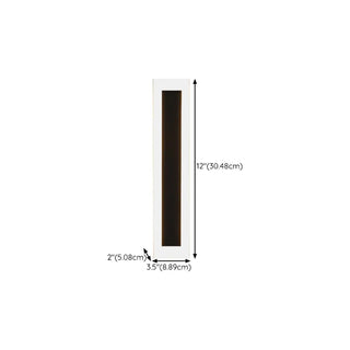 Waterproof Sleek Black Vertical Outdoor Wall Sconce Zawala #size