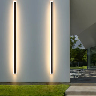 Waterproof Sleek Black Vertical Outdoor Wall Sconce Zawala Image - 2