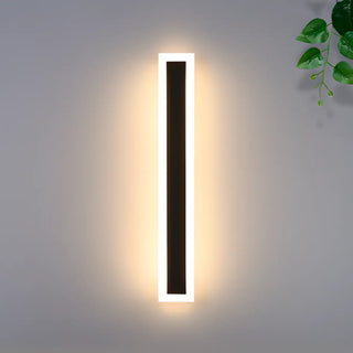 Waterproof Sleek Black Vertical Outdoor Wall Sconce Zawala Image - 7