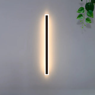 Waterproof Sleek Black Vertical Outdoor Wall Sconce Zawala Image - 8