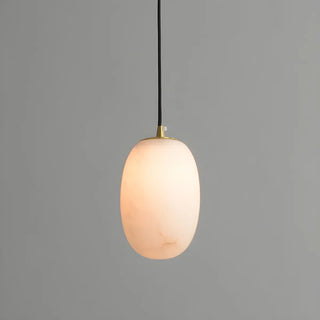 ZOWALA - Contemporary Alabaster Oval Living Room Pendant Light Image - 7