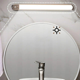 Modern LED Oval Metal Bathroom Mirror Vanity Light Zawala Image - 1