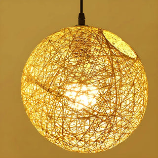 Modern Restaurant Red Yellow Paper Globe Pendant Light Zawala Image - 11