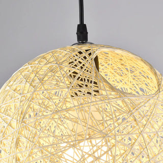 Modern Restaurant Red Yellow Paper Globe Pendant Light Zawala Image - 12