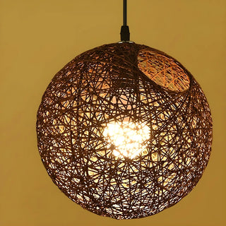 Modern Restaurant Red Yellow Paper Globe Pendant Light Zawala Image - 13