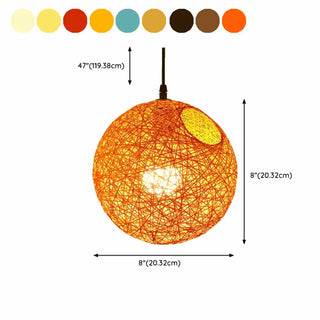 Modern Restaurant Red Yellow Paper Globe Pendant Light Zawala #size