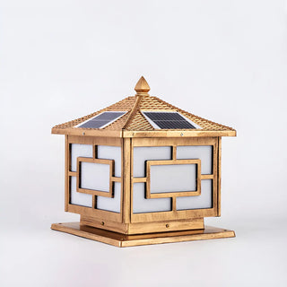 Classic Chinese Solar Post Lantern Outdoor Patio Lamp Zawala Image - 10