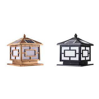 Classic Chinese Solar Post Lantern Outdoor Patio Lamp Zawala Image - 11