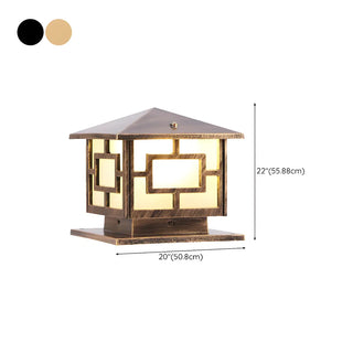 Classic Chinese Solar Post Lantern Outdoor Patio Lamp Zawala Image - 15