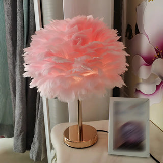 Creative Feather Shade Bedroom Decorative Table Lamp Zawala Image - 1