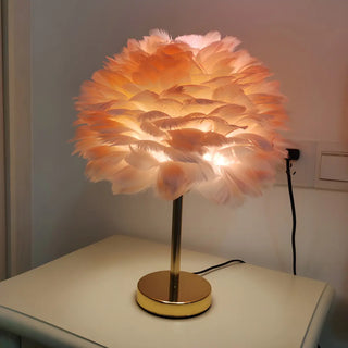 Creative Feather Shade Bedroom Decorative Table Lamp Zawala Image - 10