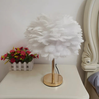 Creative Feather Shade Bedroom Decorative Table Lamp Zawala Image - 13