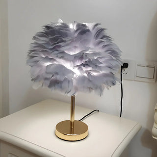Creative Feather Shade Bedroom Decorative Table Lamp Zawala Image - 14