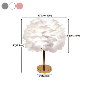 Creative Feather Shade Bedroom Decorative Table Lamp Zawala #size