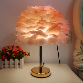 Creative Feather Shade Bedroom Decorative Table Lamp Zawala Image - 5