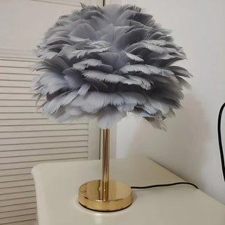 Creative Feather Shade Bedroom Decorative Table Lamp Zawala Image - 6