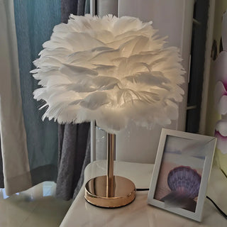Creative Feather Shade Bedroom Decorative Table Lamp Zawala Image - 7