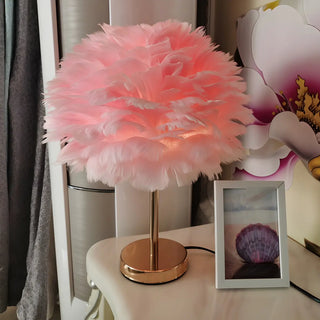 Creative Feather Shade Bedroom Decorative Table Lamp Zawala Image - 8