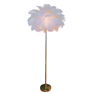 Artistic Pink Feather and Gold Stand Floor Lamp Zawala Image - 13