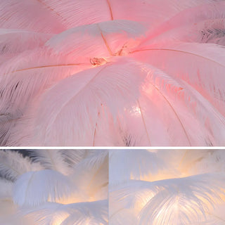 Artistic Pink Feather and Gold Stand Floor Lamp Zawala Image - 9