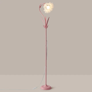 ZOWALA - Modern Fresh Pink Floral Metal LED Floor Lamp Image - 12