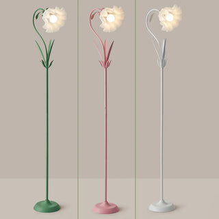 ZOWALA - Modern Fresh Pink Floral Metal LED Floor Lamp Image - 14
