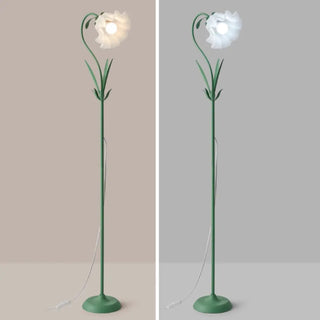 ZOWALA - Modern Fresh Pink Floral Metal LED Floor Lamp Image - 15