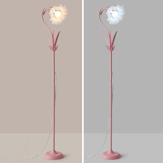 ZOWALA - Modern Fresh Pink Floral Metal LED Floor Lamp Image - 16