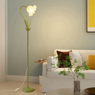 ZOWALA - Modern Fresh Pink Floral Metal LED Floor Lamp Image - 2