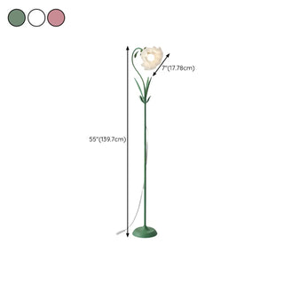 ZOWALA - Modern Fresh Pink Floral Metal LED Floor Lamp #size