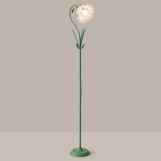 ZOWALA - Modern Fresh Pink Floral Metal LED Floor Lamp Image - 4