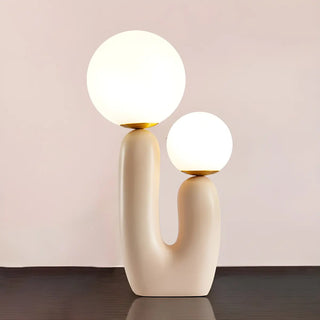Creative White Cactus Double Ball Glass Table Lamp Zawala Image - 10