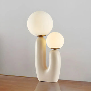 Creative White Cactus Double Ball Glass Table Lamp Zawala Image - 11