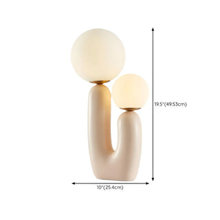 Creative White Cactus Double Ball Glass Table Lamp Zawala #size