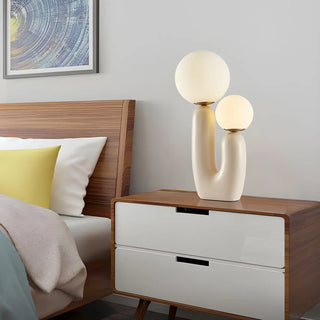 Creative White Cactus Double Ball Glass Table Lamp Zawala Image - 3