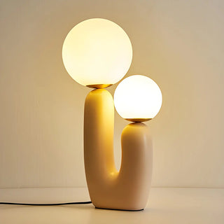 Creative White Cactus Double Ball Glass Table Lamp Zawala Image - 8