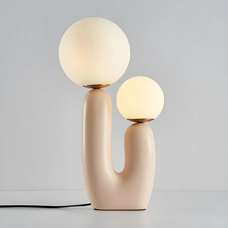 Creative White Cactus Double Ball Glass Table Lamp Zawala Image - 9