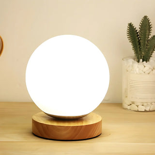 Modern Sphere Marble Table Lamp Golden Moonlight Image - 5