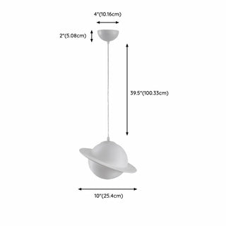 ZOWALA - Modern Plastic White Planet Hanging Light Image - 15