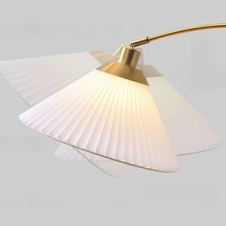 Pleated Cone Modern Arched Floor Lamp with Shelves Zawala Image - 7